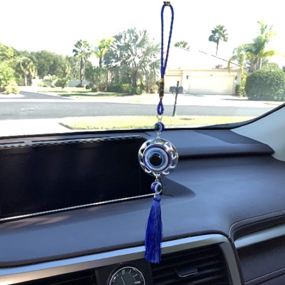 Evil Eye Rear View Mirror Hanging Pendant Accessory - Picture 2 of 5